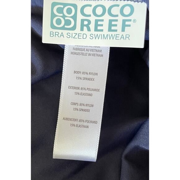 COCO Reef Perfection Fit High Waist Soft Bikini Bottom Navy Blue‎ Size L $54 - Picture 4 of 4
